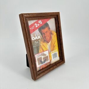 Decorel Solid Oak 5x7 Wood Picture Frame Tabletop Wall Mount Vintage Dark Brown